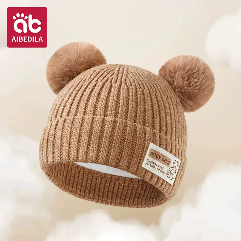 Kleinkind-Mütze, Baby-Mützen für Jungen/Mädchen, Wintermützen für Kinder, weiche, hautfreundliche, warme Strickmützen, Kopfumfang 42–48 cm.