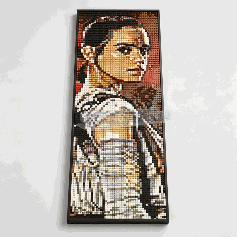 7315PCS MOC Pixel Art Portrait Young Female Warrior Mosaic Building Blocks DIY Creative Wall Display Collection Decoration Toy
