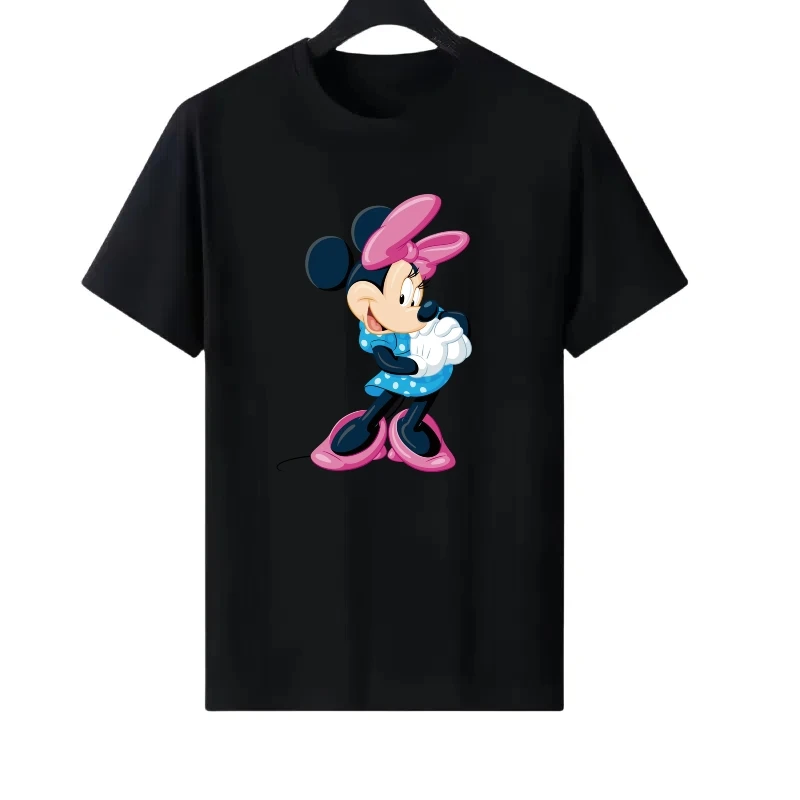 

Disney Minnie Mouse Pattern Woman Cartoon Print Parent-child Clothing Fashion Ladies Cheap Y2k Short Sleeves T-Shirt Sweatshirts