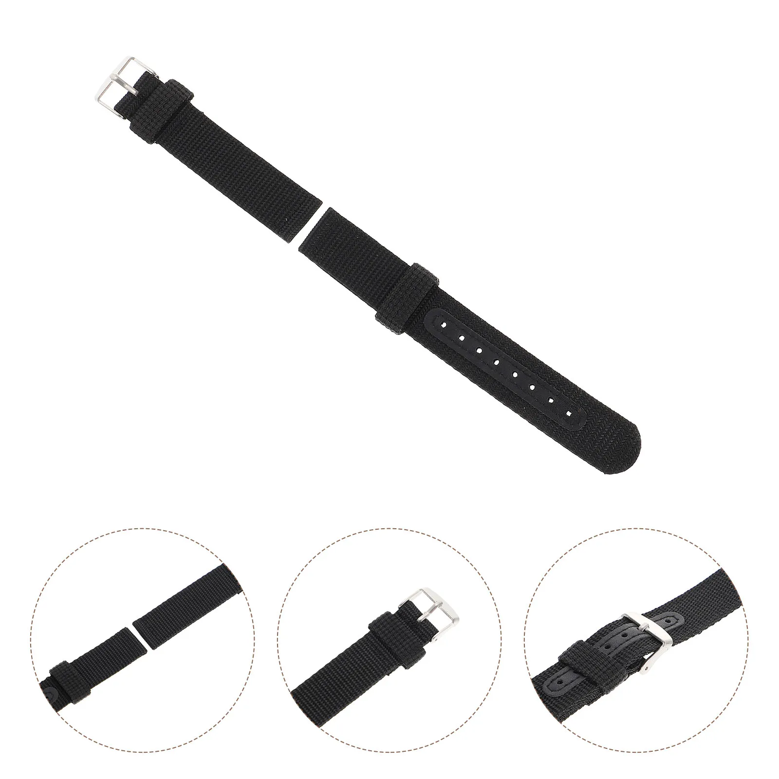 

Watch Band Waterproof Strap Bands Quick Sports Replacement for Watchband Black Canvas Miss