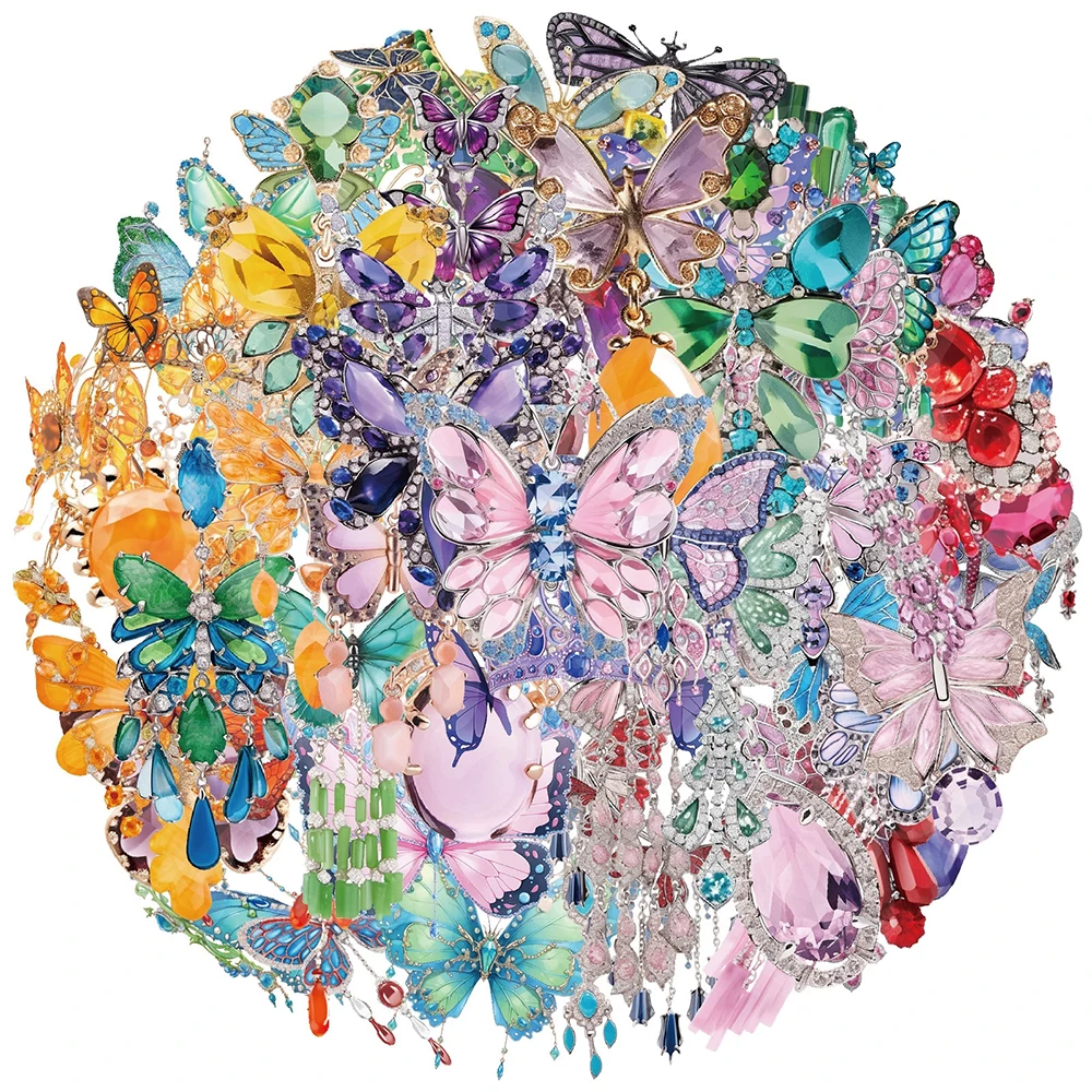 

10/30/50pcs Transparent Butterfly Jewelry Stickers Aesthetic Graffiti Decals Luggage Phone Scrapbook Waterproof Sticker Packing