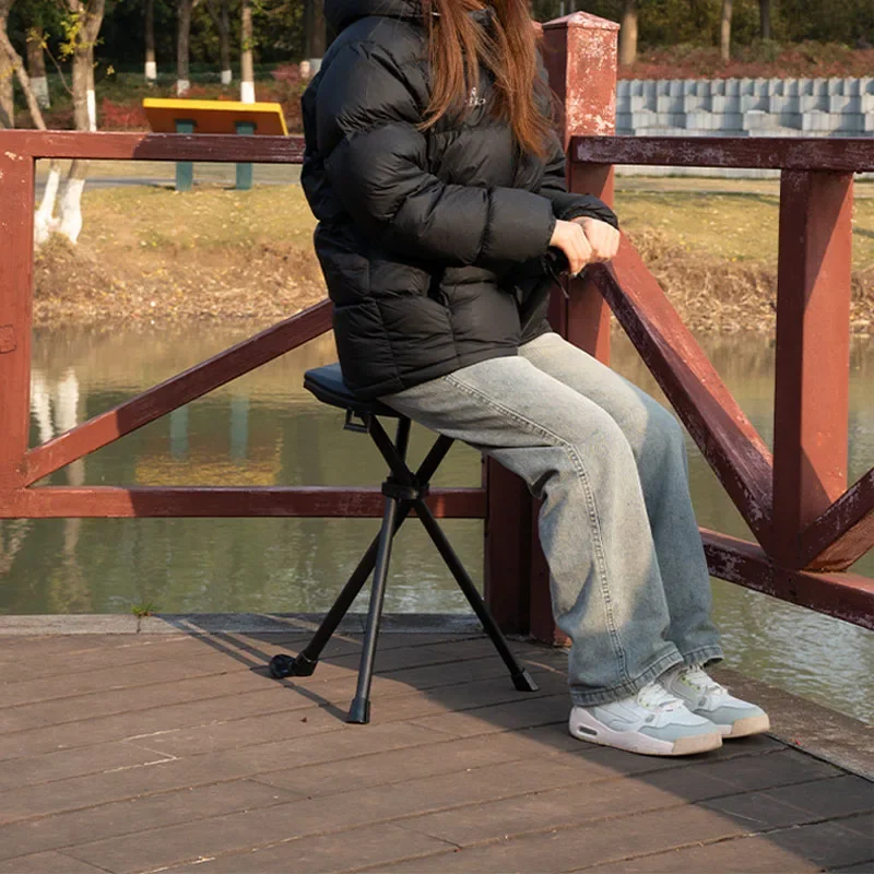 Lightweight Multi-Functional Anti-Slip Elderly Cane Portable Outdoor Triangular Folding Hiking Stick with Iron Tip Modern Style