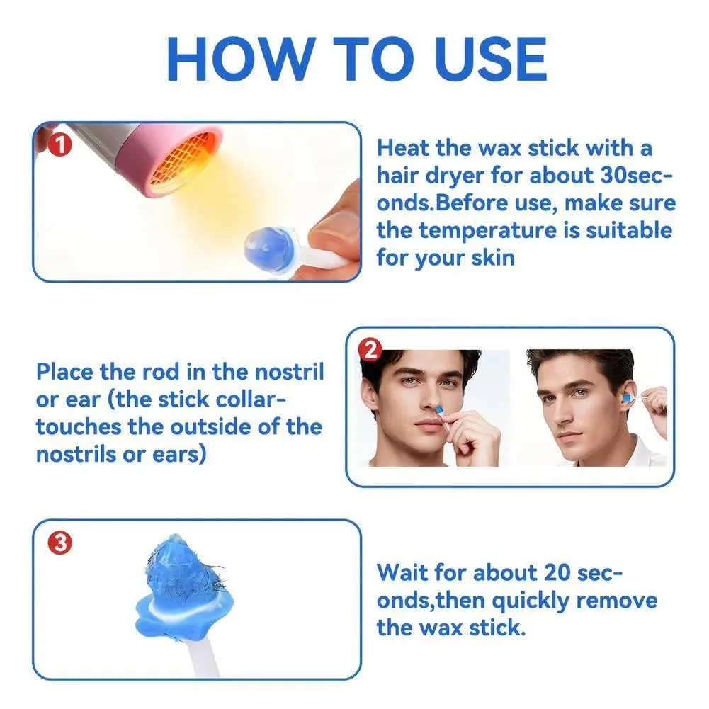 10/30/50pcs Disposable Nose Wax Sticks Spatulas Applicator Nostril Cleaning Ear Face Eyebrows Hair Removal for Men Women