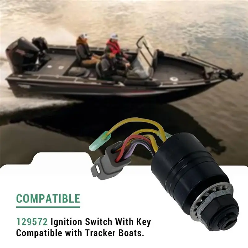 3 Position 6 Wire Connector, 129572 Ignition Switch With 1 Key, Fits For Tracker Boats