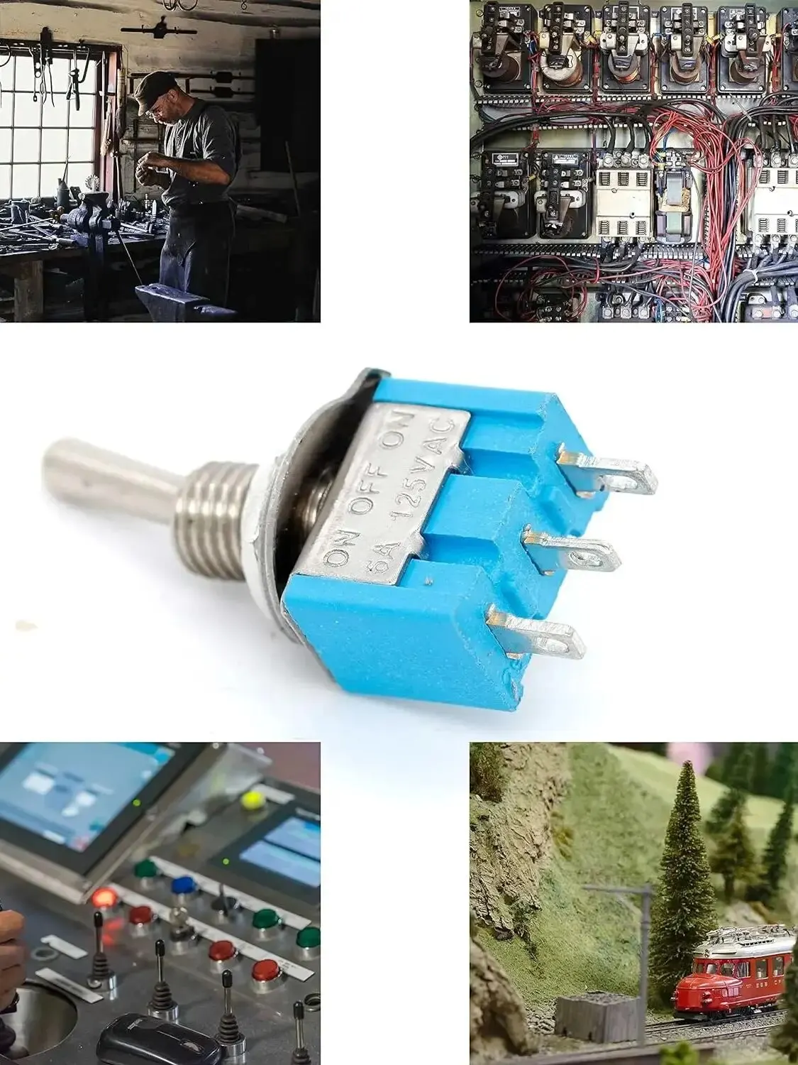 10 pièces DPDT Mini interrupteur à bascule 2 broches 2 positions ON/OFF interrupteur à bascule Miniature 6A 125V interrupteur à bascule