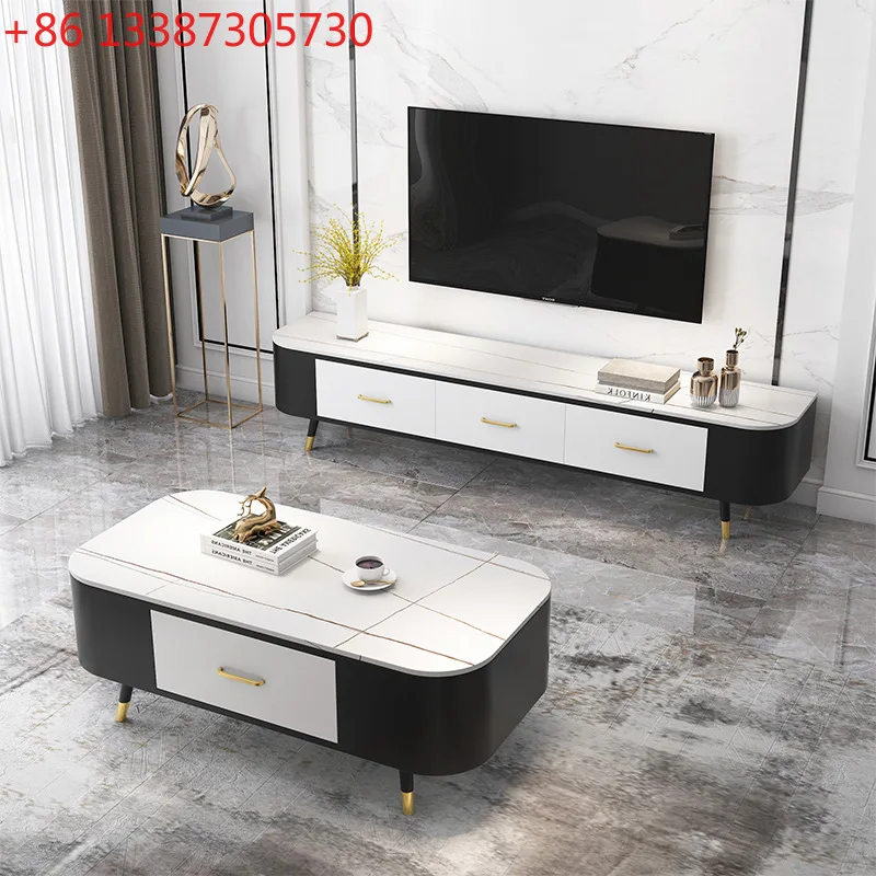 

Nordic light luxury rock panel TV cabinet new home living room audio-visual cabinet