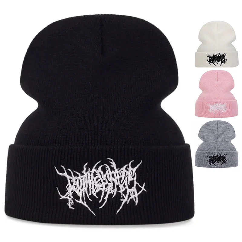 Personality Embroidery Beanies Hat Men Woman Fashion winter Warm hat Knitted Soft Caps Bone Ski Skullies wool hats gorras