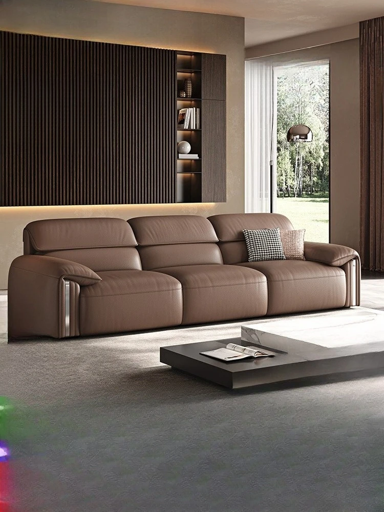 

The government subsidizes elephant ears, the first layer of cowhide sofa, simple modern living room, and a leather sofa
