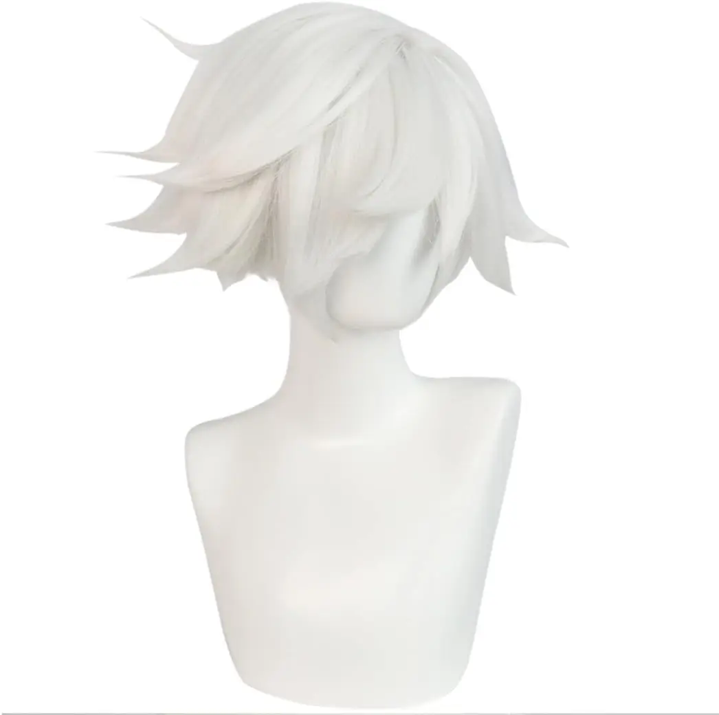 Hotel Cosplay Angel Dust Wig, White Styling Short Hair Halloween Anime Party Wig view 2