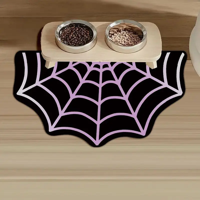 VIKAMA Halloween Spider Web Alien Door Mat Anti Slip Doormat Spooky Scary Floor Mat Pet Mat Holiday Party Home Decor