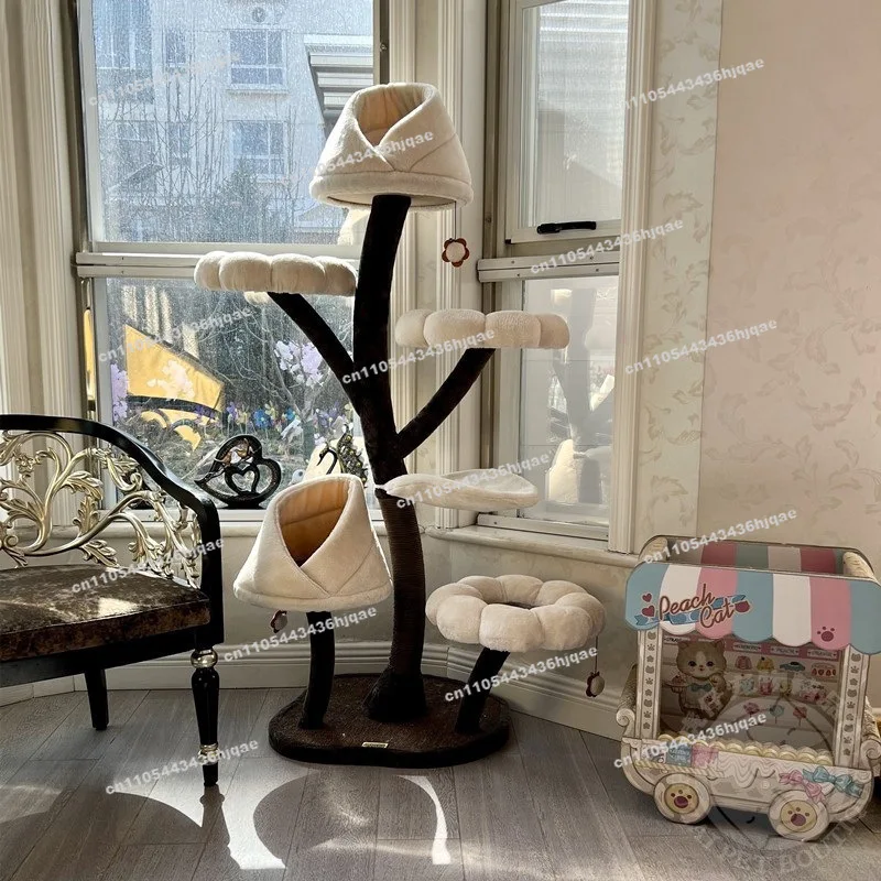 Cat Frame Flower Cat Climbing Frame Medium Large Cat Jumping Platform Nest Integrated Sisal Grinding Claws Scratching Column