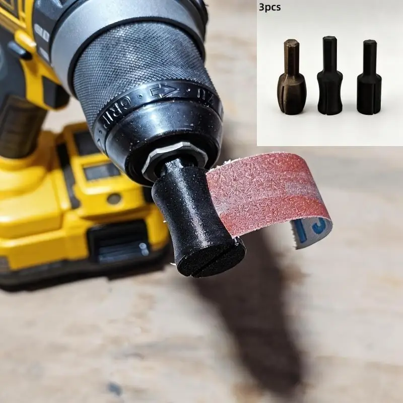 3pcs Screwdriver Grinding Head Drill Sanding Attachment With Wear Resistant Abrasive Pad For Woodworking Metal Grinding DIY
