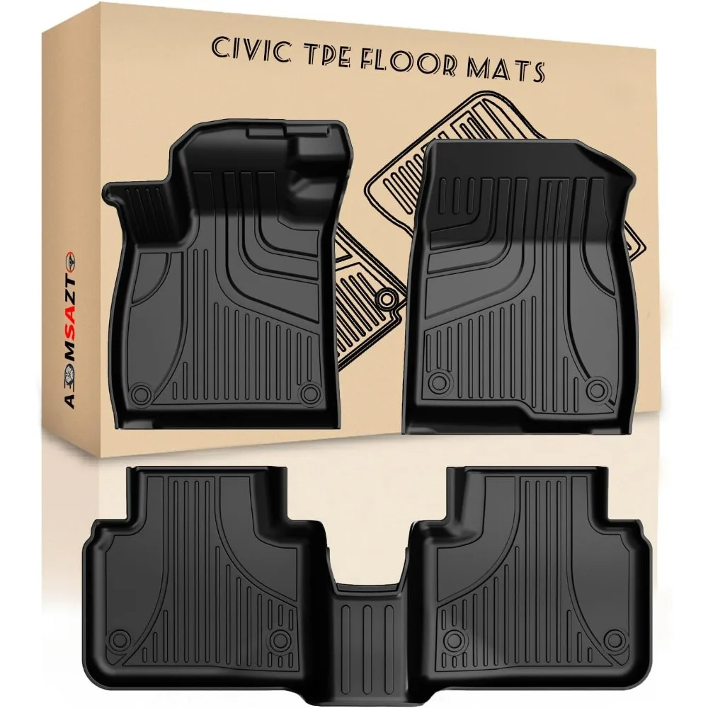 US Floor Mats Compatible with 2016-2021 Honda Civic Coupe | Sedan | Type R | 2017-2021 Civic Hatchback, All Weather Protection