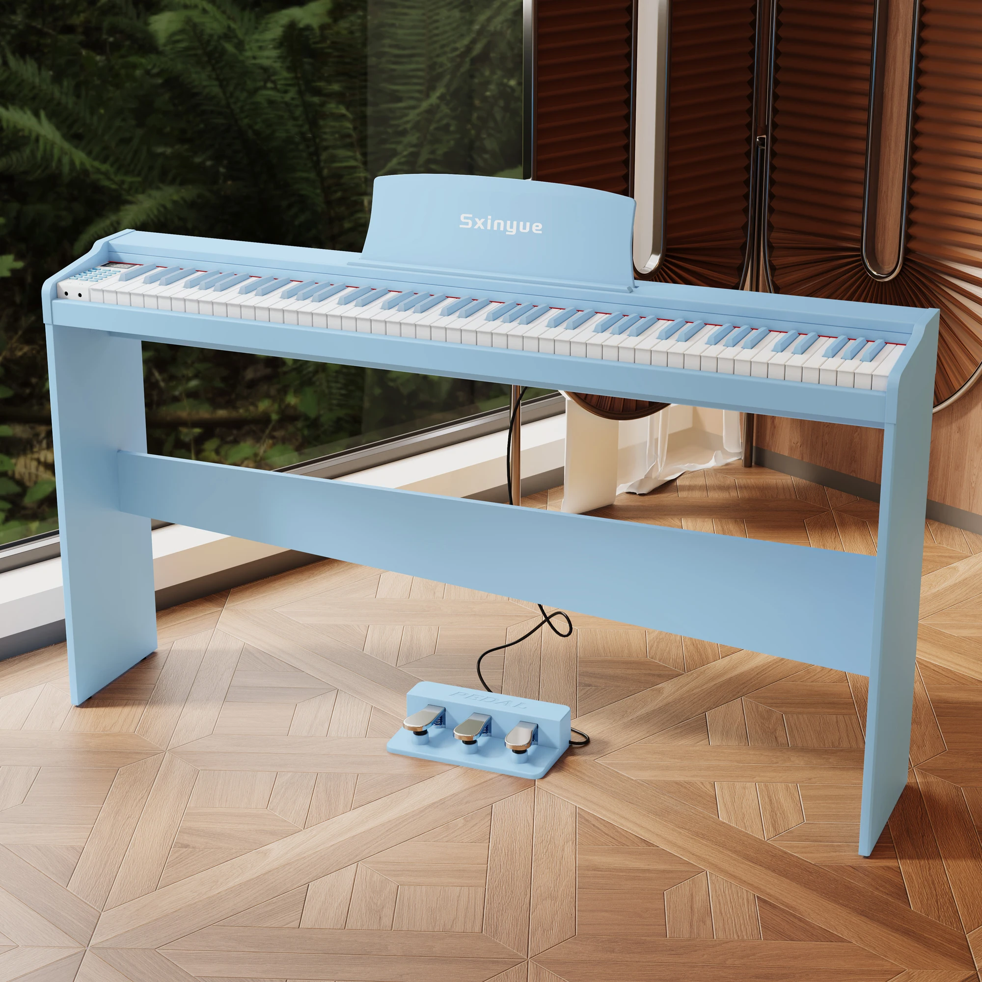 Upright 88 Keys Digital Electronic Piano Keyboard for Music Student Learner Home Training Classroom Daily Practice Playing