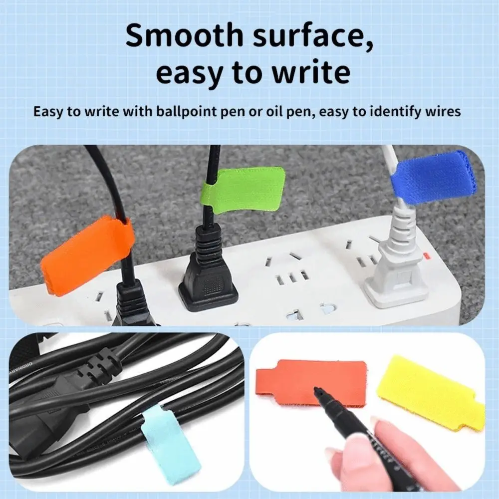 20Pcs Pcs 20 Pcs Nylon Cable Labels Writable Function Waterproof Wire Labels Self Adhesive Durable Cord Labels Cord Management