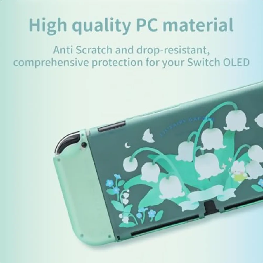 حافظة واقية للتبديل OLED حافظة حماية رفيعة من البولي كربونات الصلبة متوافقة مع Switch OLED وJoy Con Lily of The V