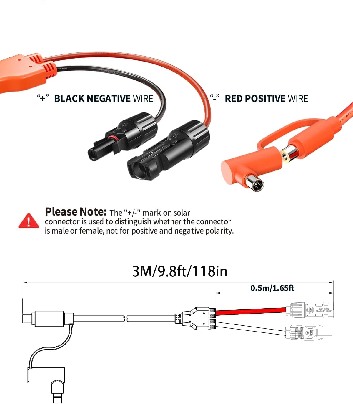 JMUYTOP 14AWG Solar panel Cable to DC 8020 7909 Connectors 3m/10ft/11in For Jackery Explorer 3000 Pro/2000 Plus/2000 Pro/1500