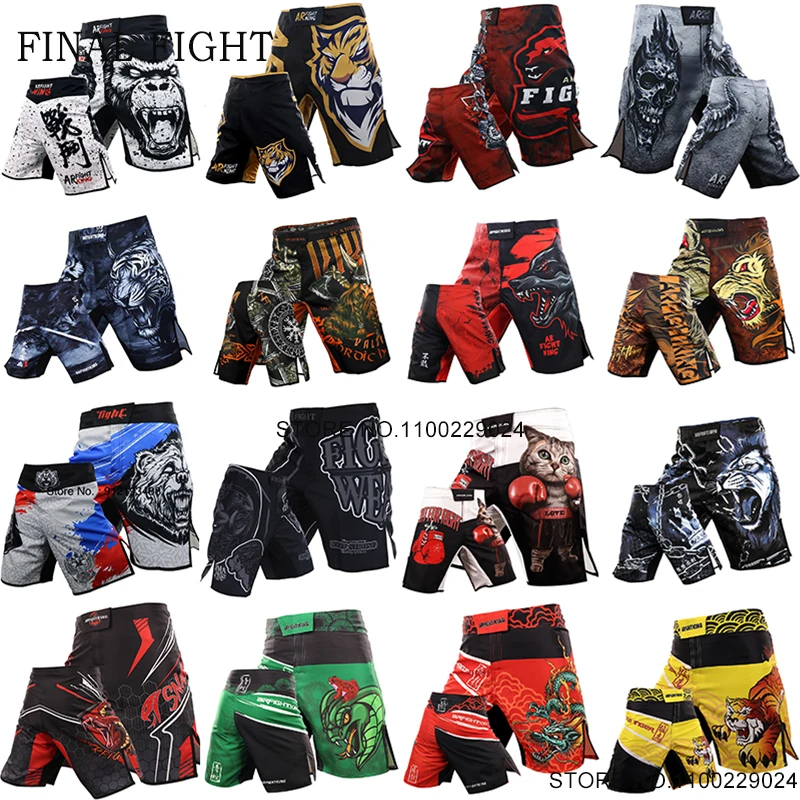 MMA Shorts Men's Grappling Fight Kick Boxing Muay Thai Shorts Lightweight BJJ Athletic Trunks Gym Cage Fight Training Shorts