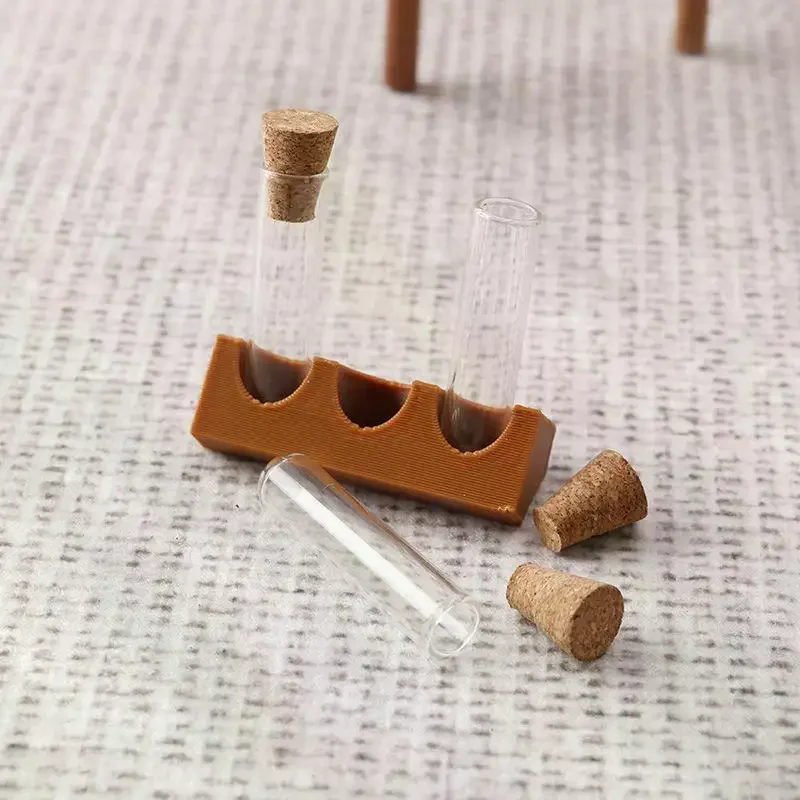 

Набор имитированных мини-стеклянных пробирок с подставкой, масштаб 1/12, модель лаборатории для кукольного домика, декоративные аксессуары, игрушки для детских ролевых игр