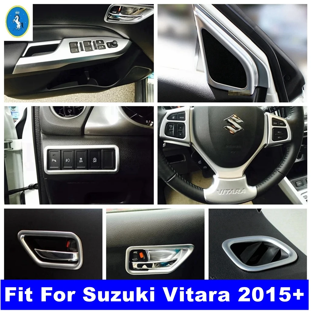 Accessories Steering Wheel Lift Button Handle Bowl Air AC Lights Control Panel Cover Trim For Suzuki Vitara Escudo 2015 - 2023