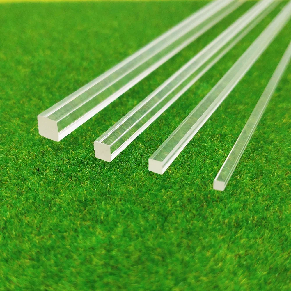 10 PCS acrylic Square round transparent organic glass rod multi size length 25 cm DIY Length can be customized