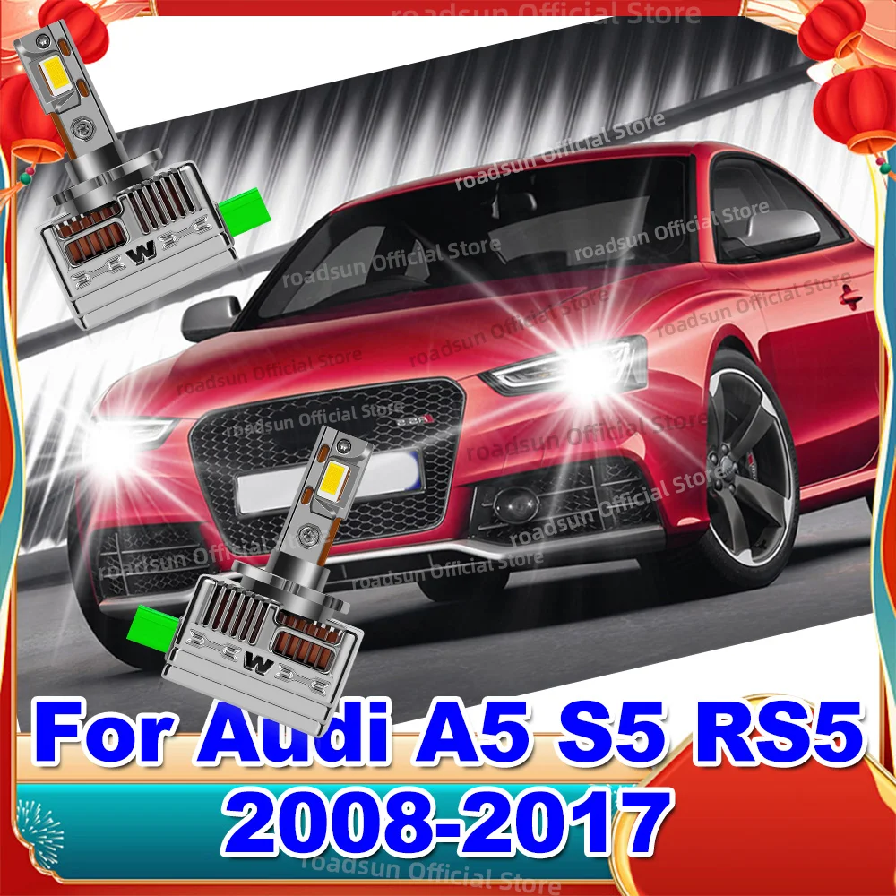 

LED Headlight Canbus 50000LM 1:1 Xenon HID Light Bulbs 6000K For Audi A5 S5 RS5 2008-2017 2009 2010 2011 2012 2013 2014 2015 16