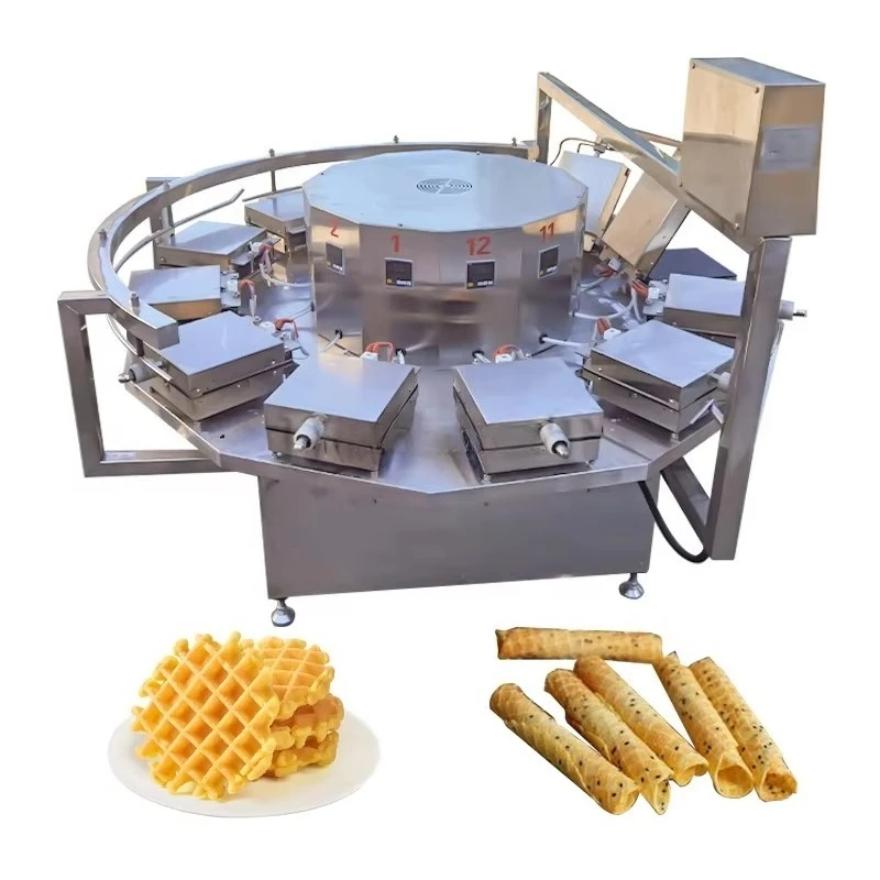 Commercial High Productivity Waffle Sugar Cone Rolling Machine Customized For Ice Cream Cone Making With Powder And Flour