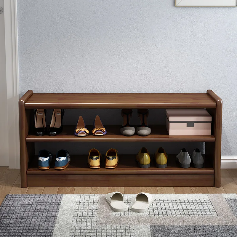 Home Furniture Shoe Rack Cabinet Wood with Seat Wholesale Price Multi-layer Walnut Storage Shoe Cabinet Furniture for Shoes