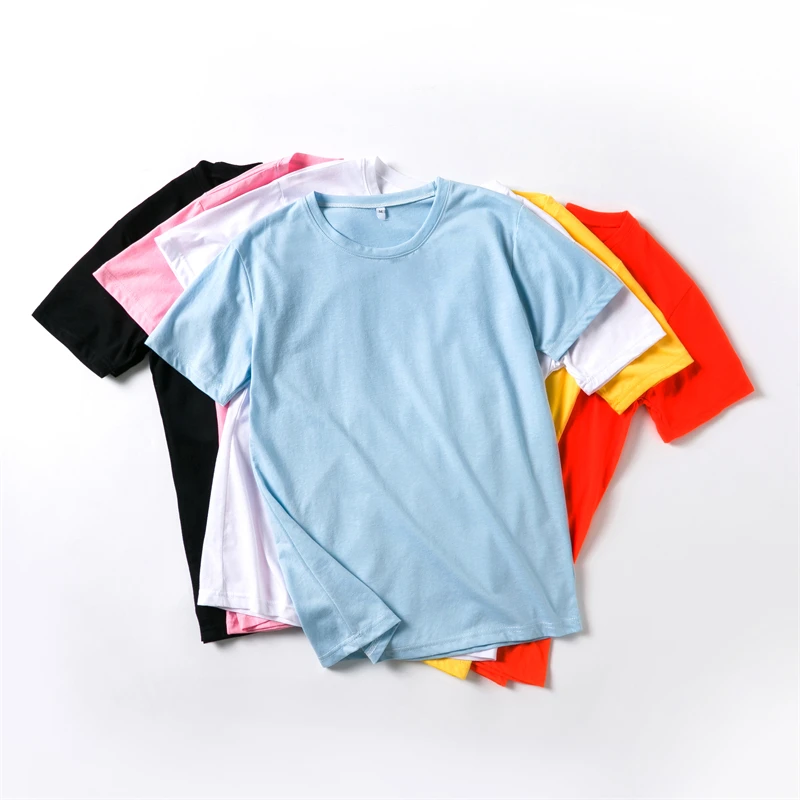 Solid color T-shirt Summer Leisure Children's Short Sleeve Round Neck Cotton Breathable Boys Girl Age 3-12 T-shirt  tops