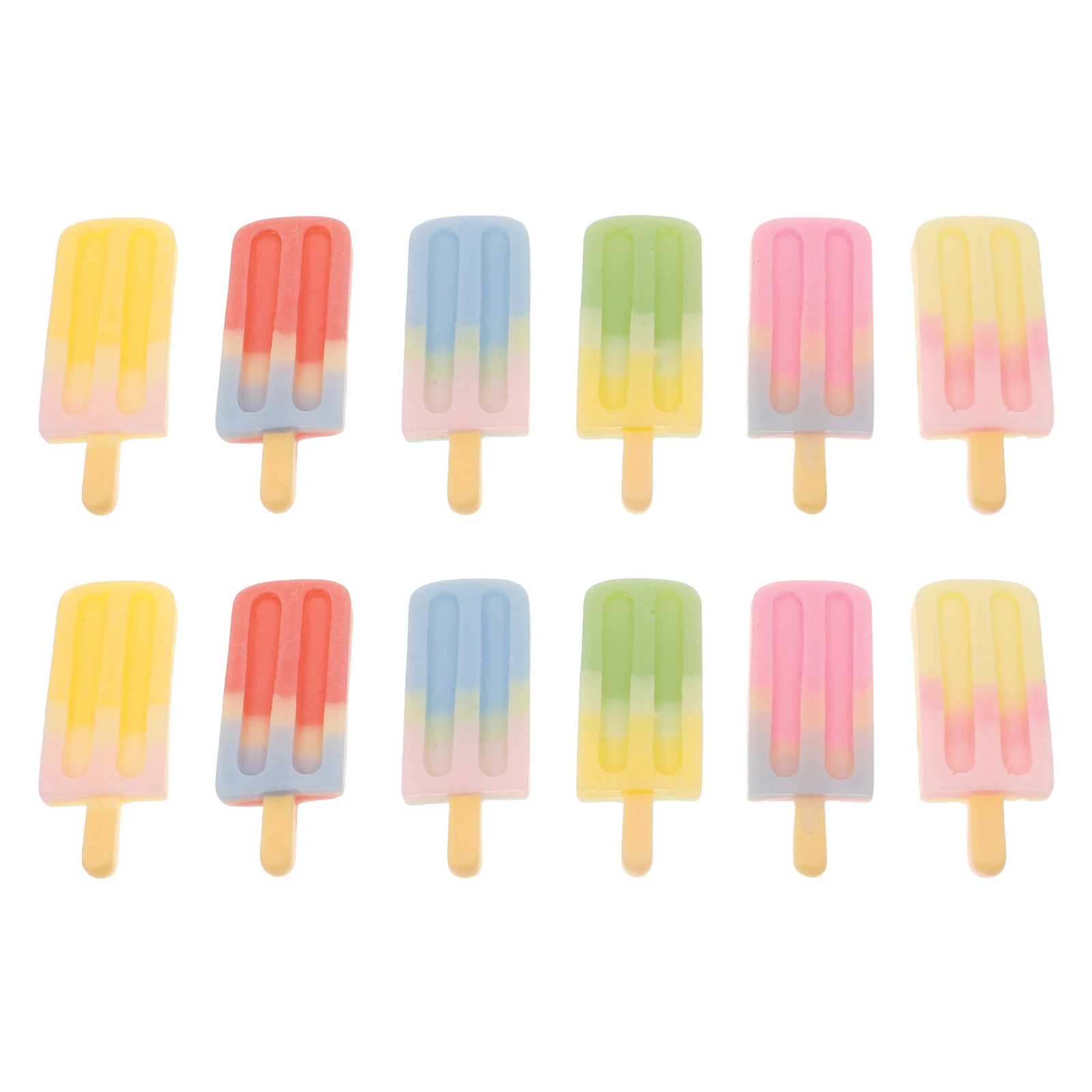 

12pcs Mini Simulation Ice Cream Diy Charms Resin Dessert Crafts Cute Phone Case Accessories House Food Educational Pretend Play