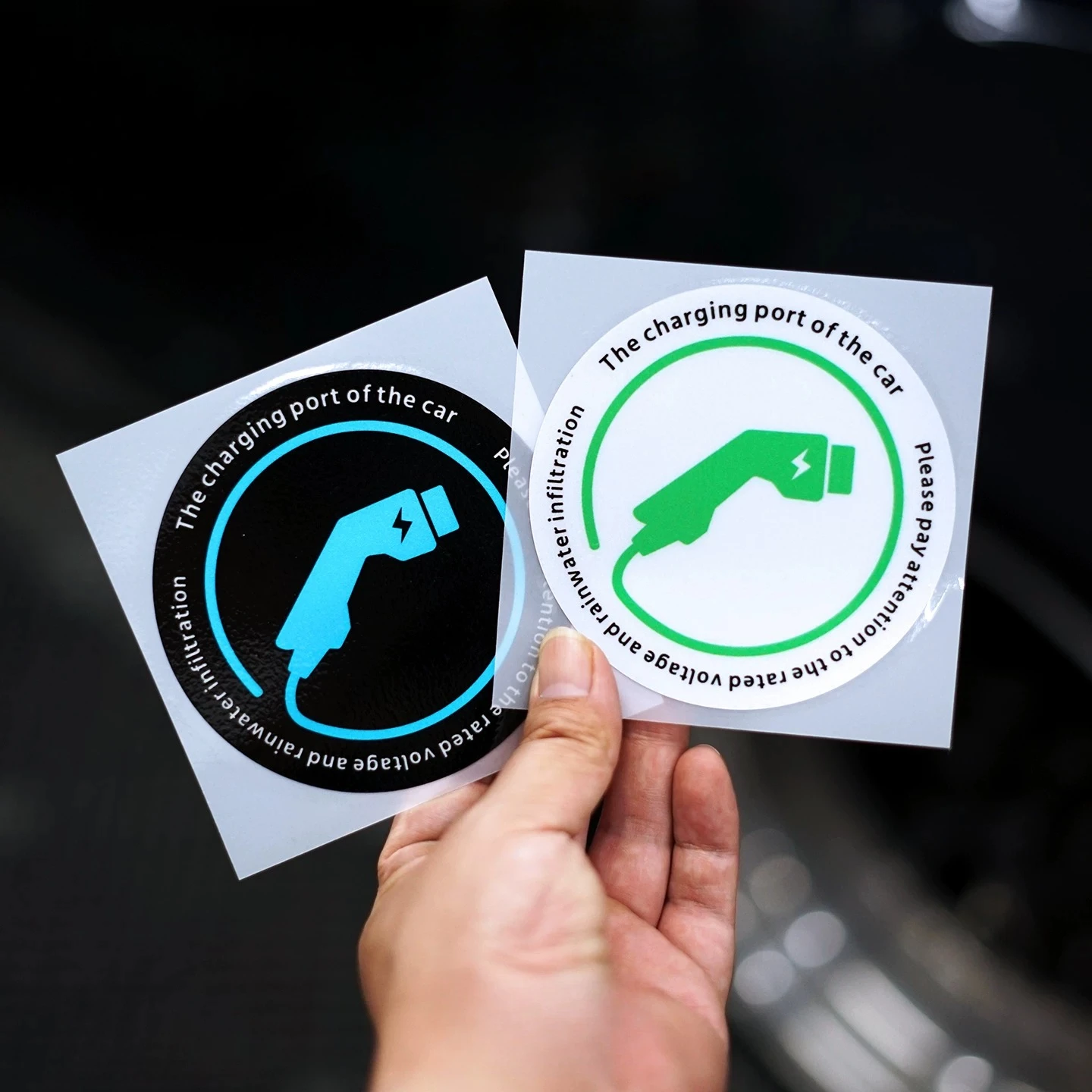 New Energy EV Charging Port Reflective Vinyl Decal Personality Sticker for Car Body Scratch Hiding Decor