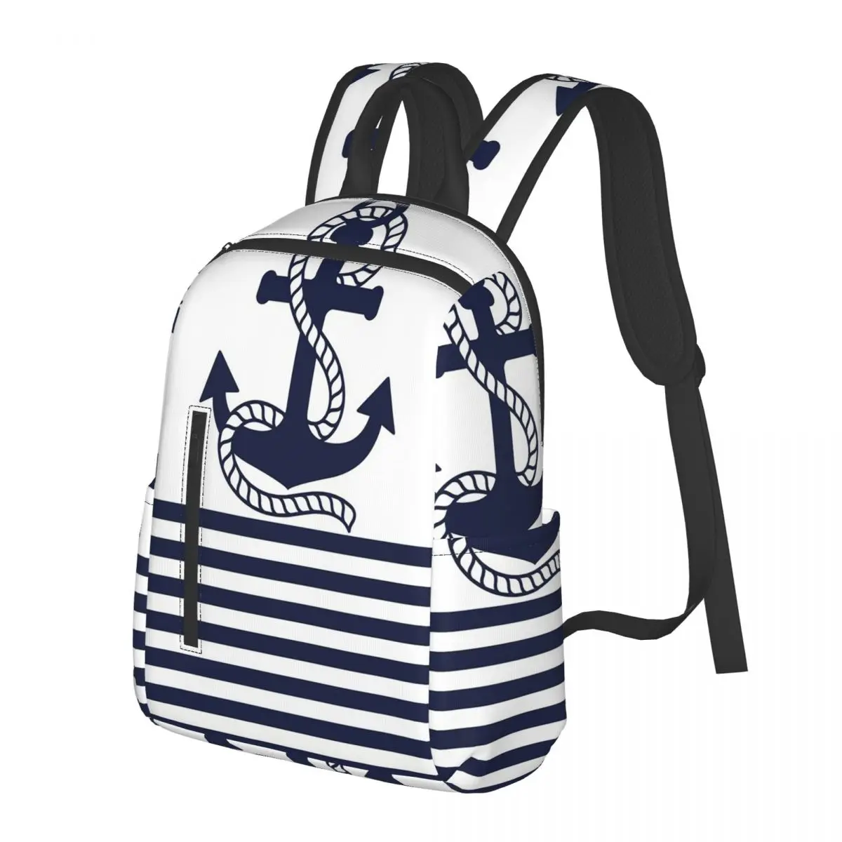

Navy Ship Anchor Theme Student Backpack School Bag Hiking Travel Daypack for Men Women Bookbag Shoulder Bags