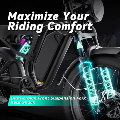 B8 Moped Elcykel - 52V 1500W Kraftpaket med 50 km/h hastighet och 120 km räckvidd | Redo för äventyr 7 best sales mopedliknande elcykel - №6