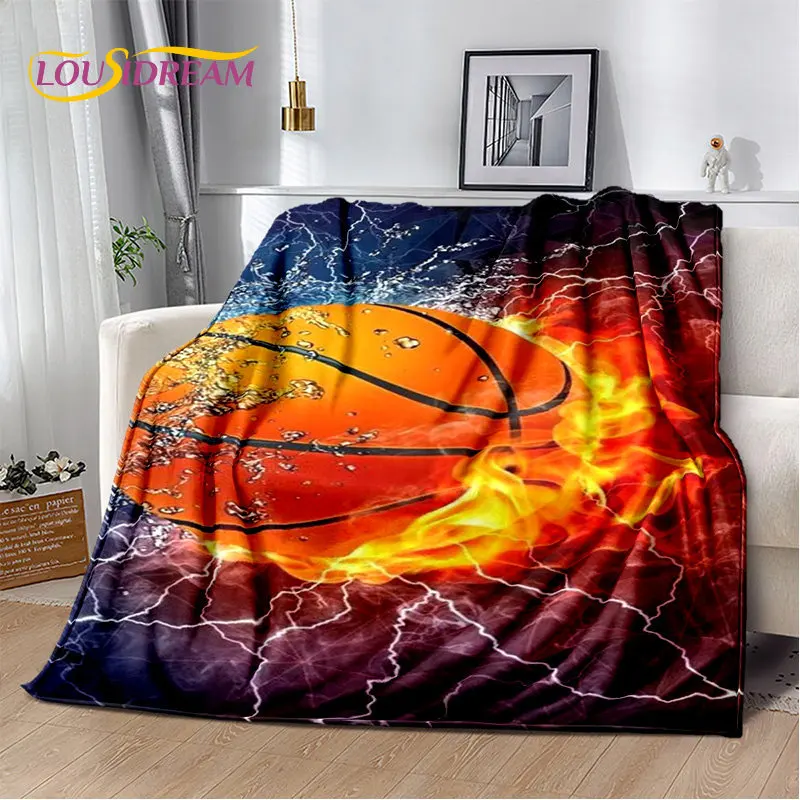 บาสเกตบอล Art นิ่มลายการ์ตูนผ้าห่มกำมะหยี่,ผ้าลินินตกแต่งผ้าห่มผ้าห่มสำหรับห้องรับแขกห้องนอนโซฟาปกปิกนิก Bettdecke