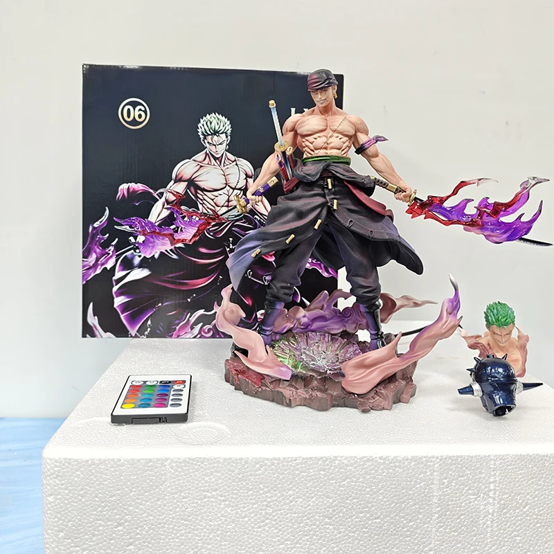 Neue One Piece Zoro Anime-Figuren 28cm Roronoa Zoro Figur König des Hells PVC-Statue Desktop-Sammlungsmodell Spielzeug Geburtstagsgeschenke