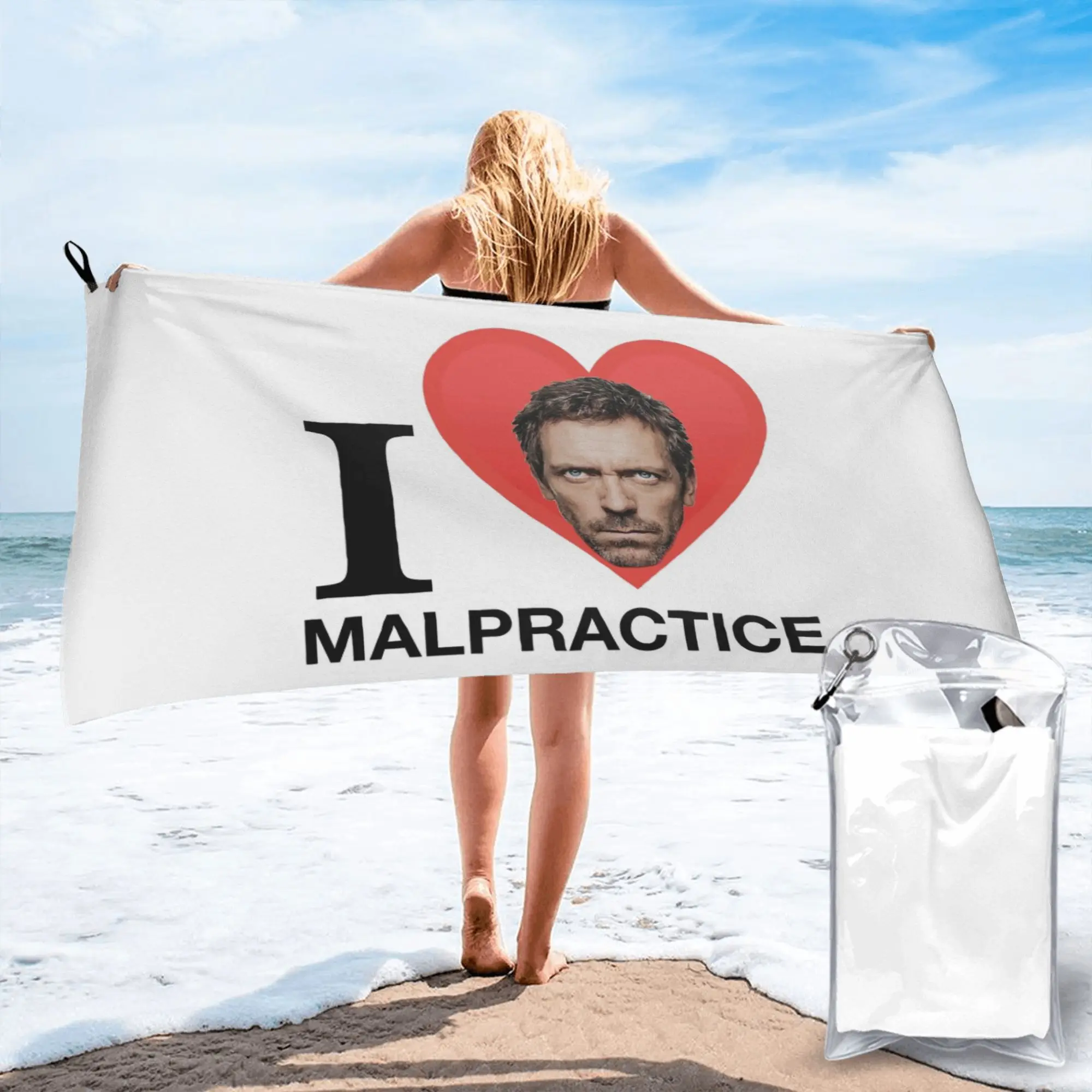 House MD malpractice enthusiast merch Beach Towel Soft Microfiber Quick Dry Absorbent Quick Towels For Yoga