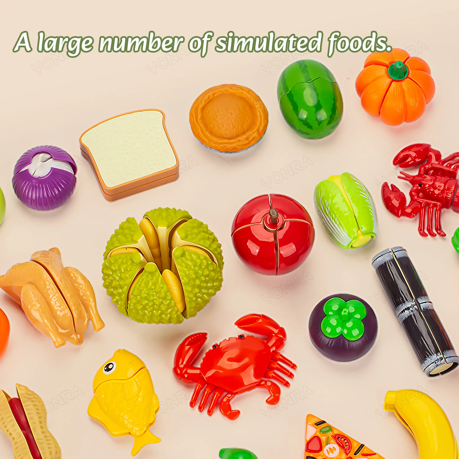 Jouet alimentaire pour enfants, jeu de coupe, cuisine, accessoires de fruits et légumes avec panier de rangement de courses, jouet pour cadeau pour tout-petits