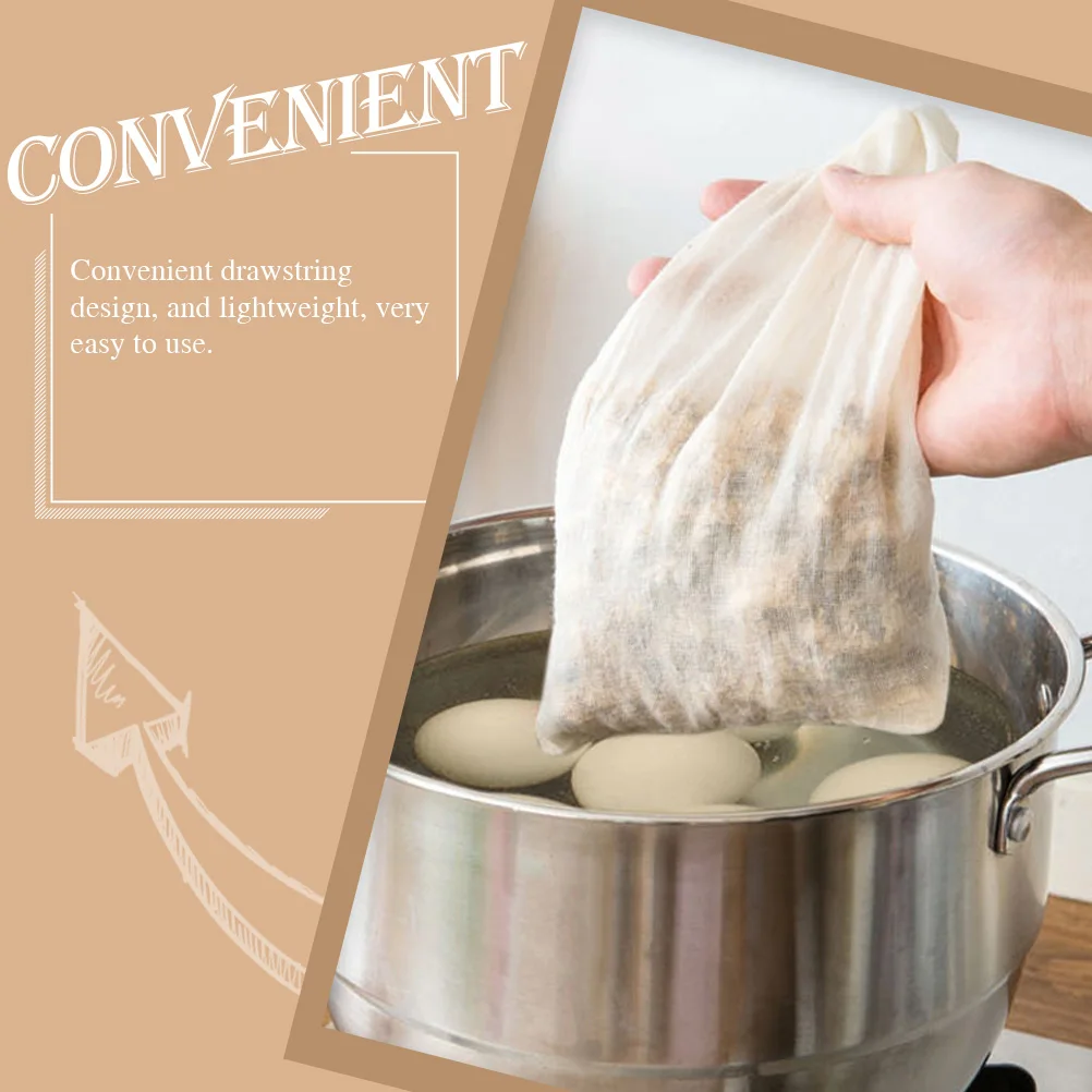 

12Pcs Cotton Filter Bags Reusable Drawstring Design for Tea Coffee Spices Chinese Medicine Broth Easy to Fill and Remove