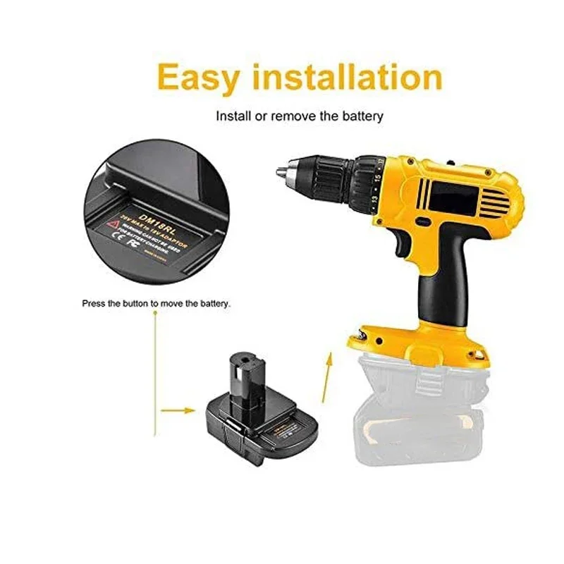 DM18RL Battery Converter Adapter USB DM20ROB For RYOBI Convert to For DEWALT For Milwaukee 18V  Battery Adapter