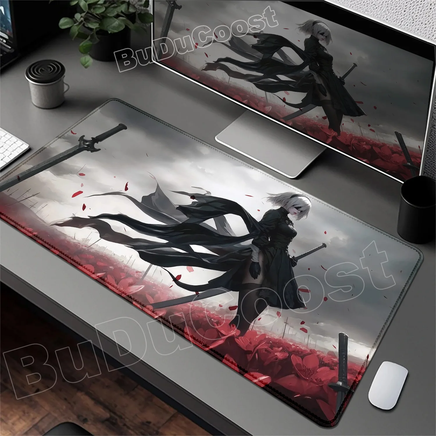 Podkładka pod mysz E-sport Pretty NieR:Automata 2B Duża Gumowa Podkładka na Stół Podkładka pod Mysz do Gier PC Mata na Biurko pod Laptopa Antypoślizgowa Podkładka pod Klawiaturę Komputerową — zdjęcie produktu 2