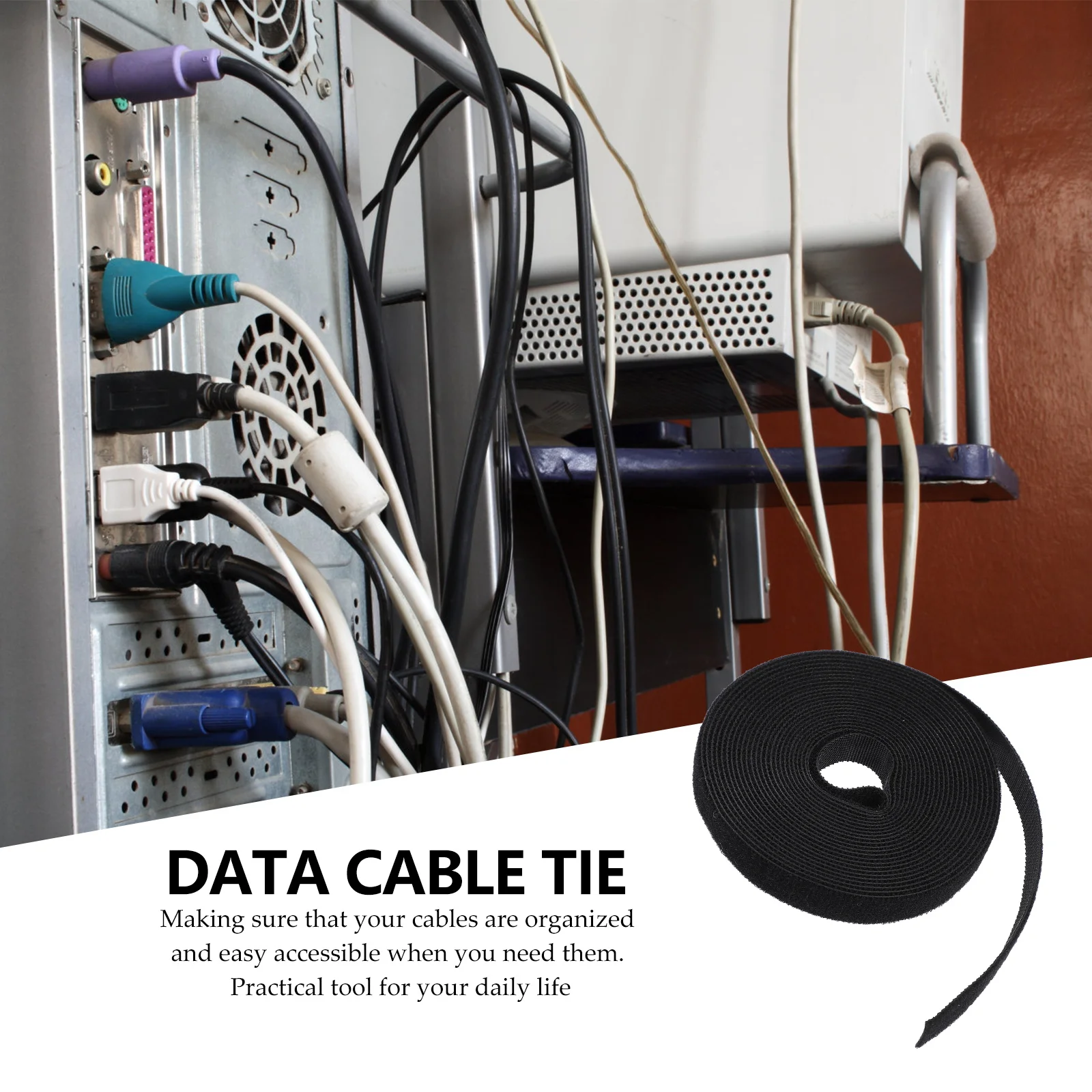 

Wire Patch Cord Fastening Straps Cable Hook Loop Ties Management Self Gripping