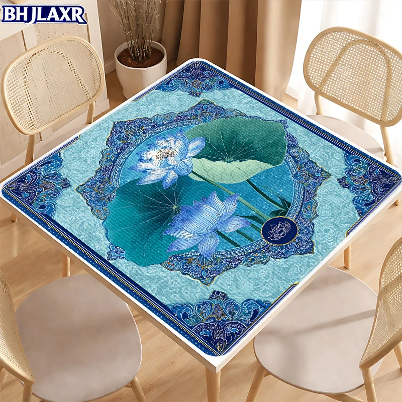 vikama-tapete-de-mahjong-vintage-oriental-de-lotus-em-veludo-cristal-antirruido-protetor-para-poker-e-jantar-capa-decorativa-para-casa