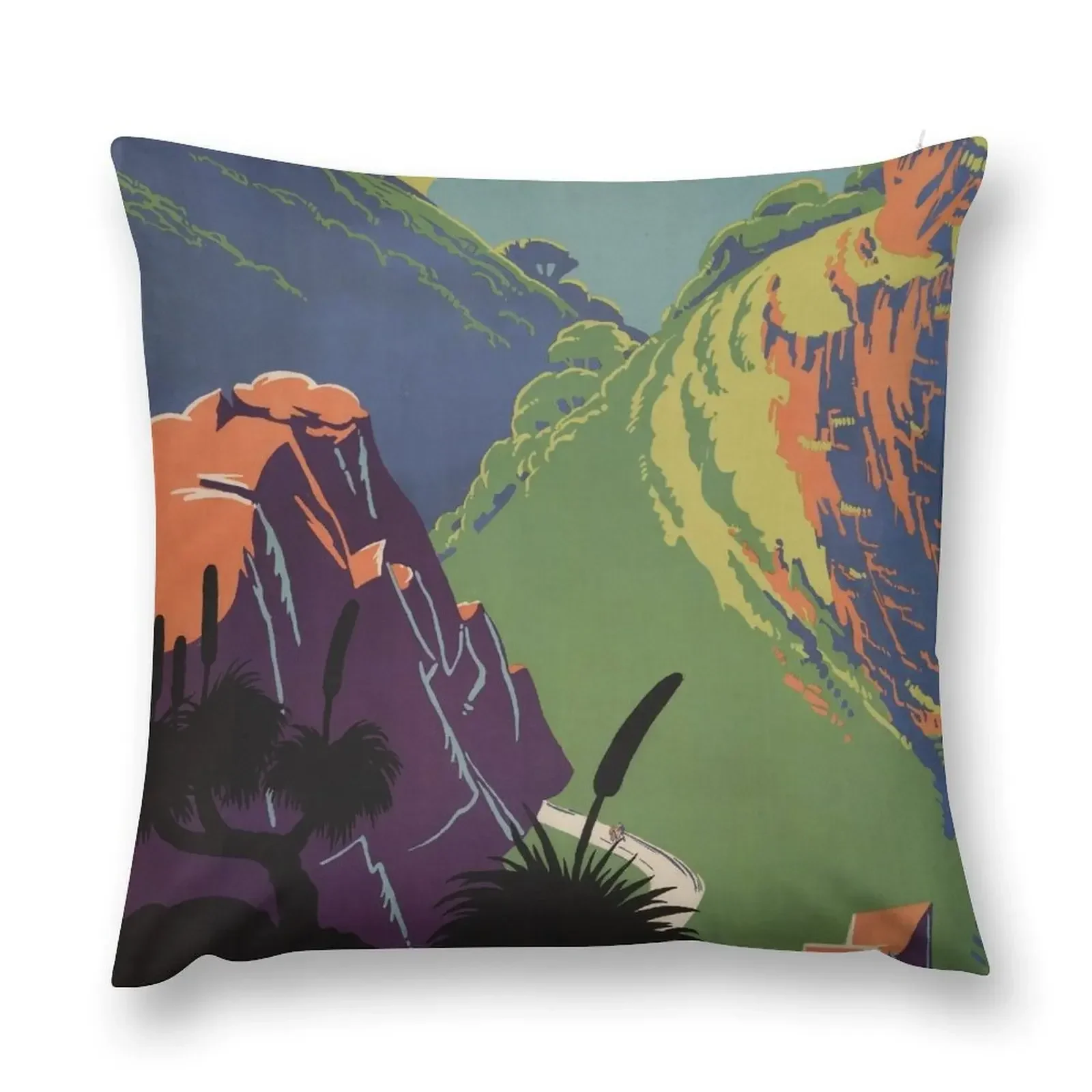 

South Australia, Morialta, 8 miles from Adelaide, 1935 Throw Pillow bed pillows Christmas Covers pillow