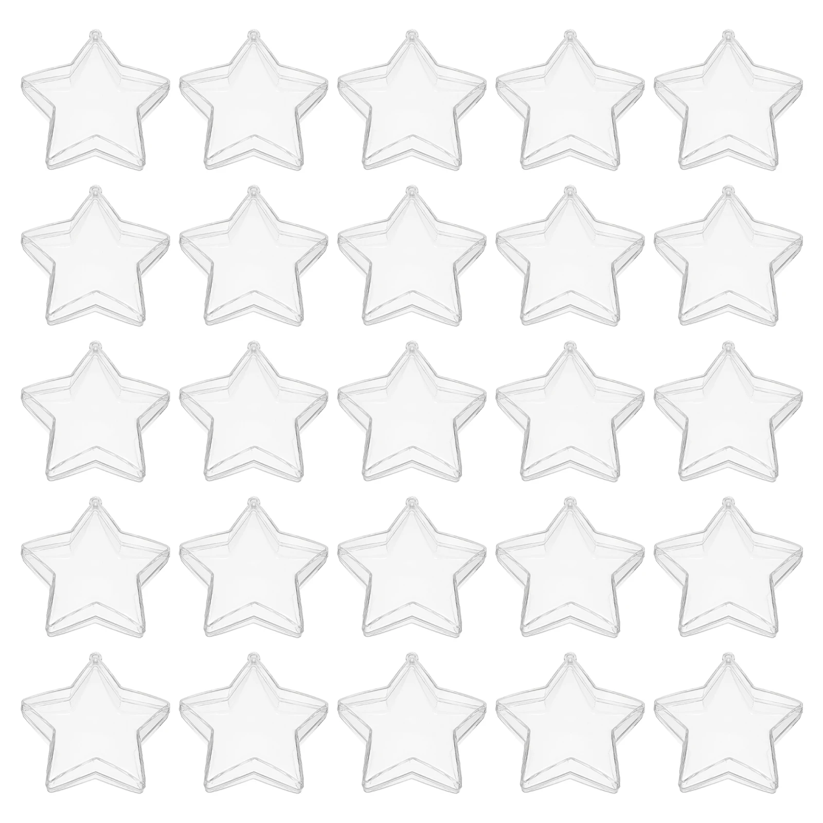 

25Pcs Star Candy Box Clear Plastic Fillable Hanging Ornaments Christmas Tree Party Favors Treat Containers Candy Container