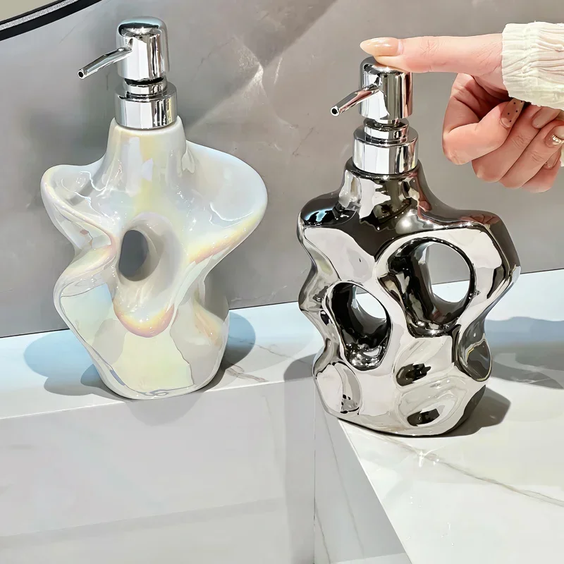soap dispenser  Profiled ceramic lotion bottle bath bathroom lotion press bottle bath shampoo bottle bathroom accessories