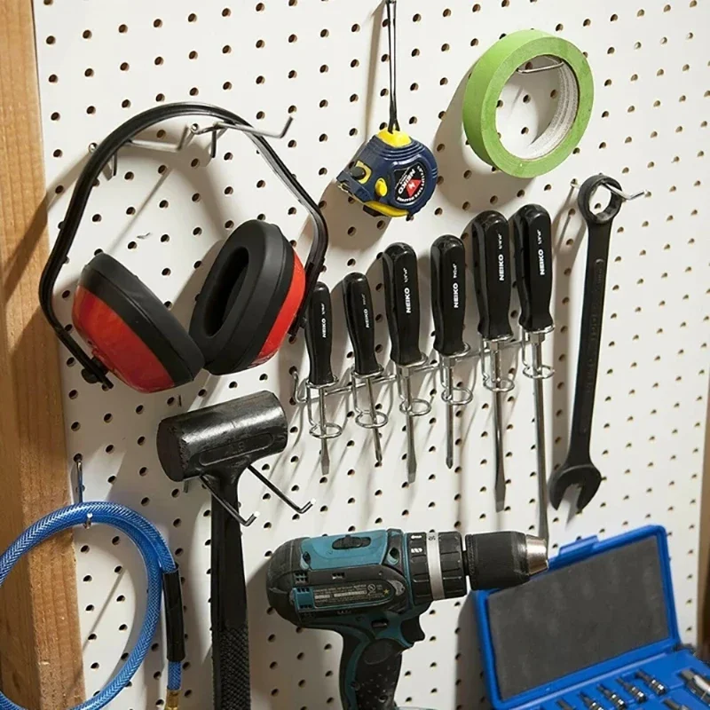 80pcs Peg Board Tool Hanger Set Home Store Storage Hooks Pegboard Hooks Assortment Garage Kitchen Workshop Organizer Hooks