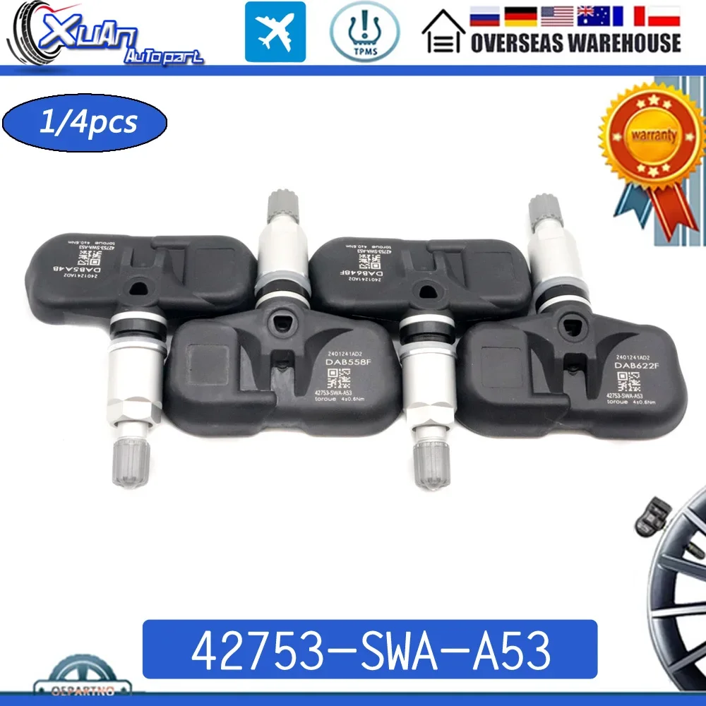 42753-SWA-A53 Tire Pressure Monitor TPMS Sensor For Honda Accord CR-V Fit 2007-2012 315MHz PMV-107M 42753SWAA53