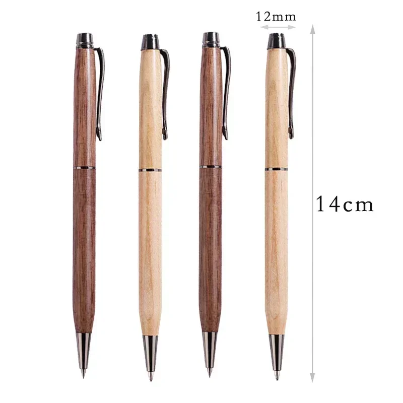 0.5mm 1Pcs Large Capacity Walnut Maple Wooden Ballpoint Pens Office Signature Pens Students Writing Painting School Kawaii Gifts