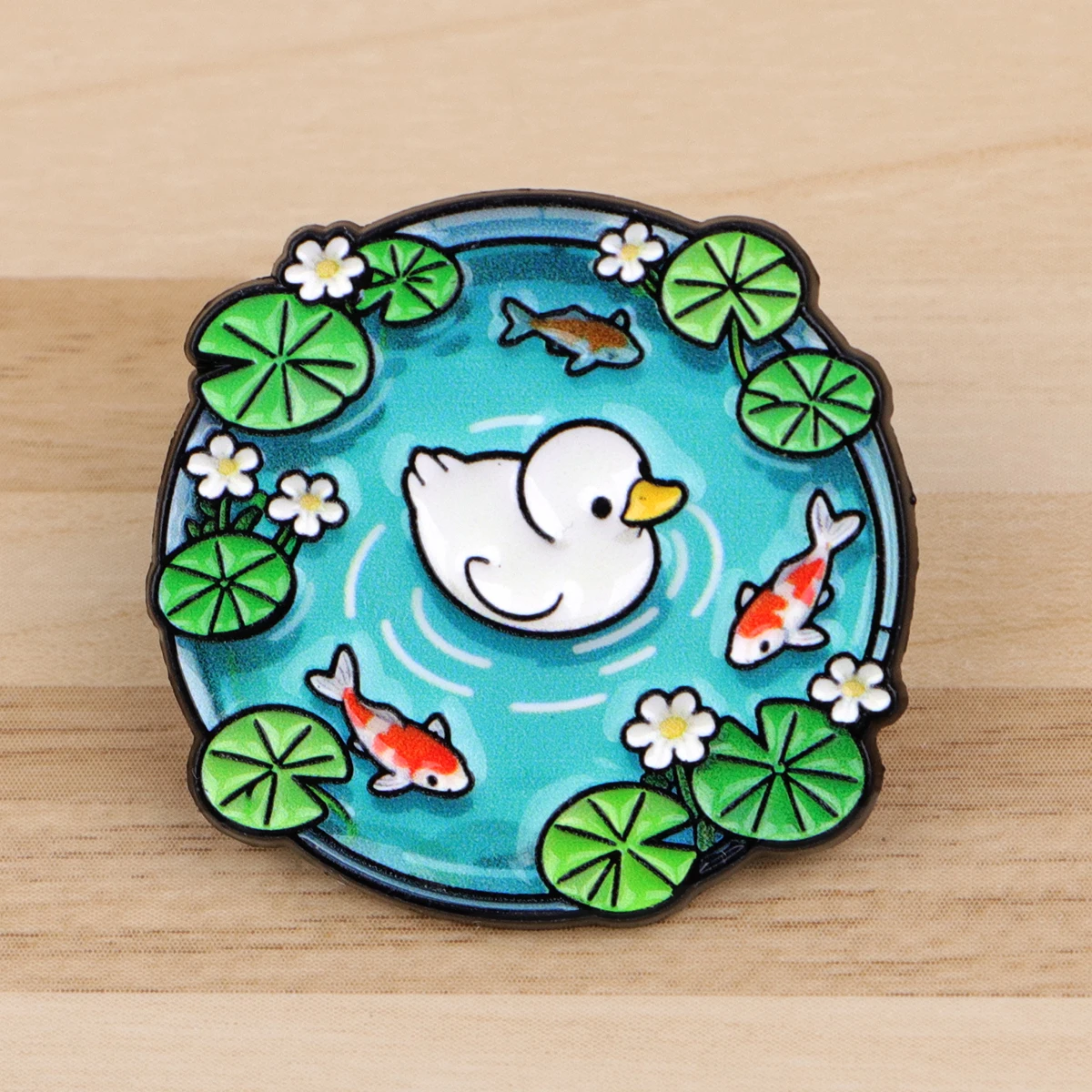 Pond Landscape Otter Duck Enamel Pin Frog Animals Brooch Lapel Pin Badge on Backpack Clothing Accessories Fashion Jewelry Gifts