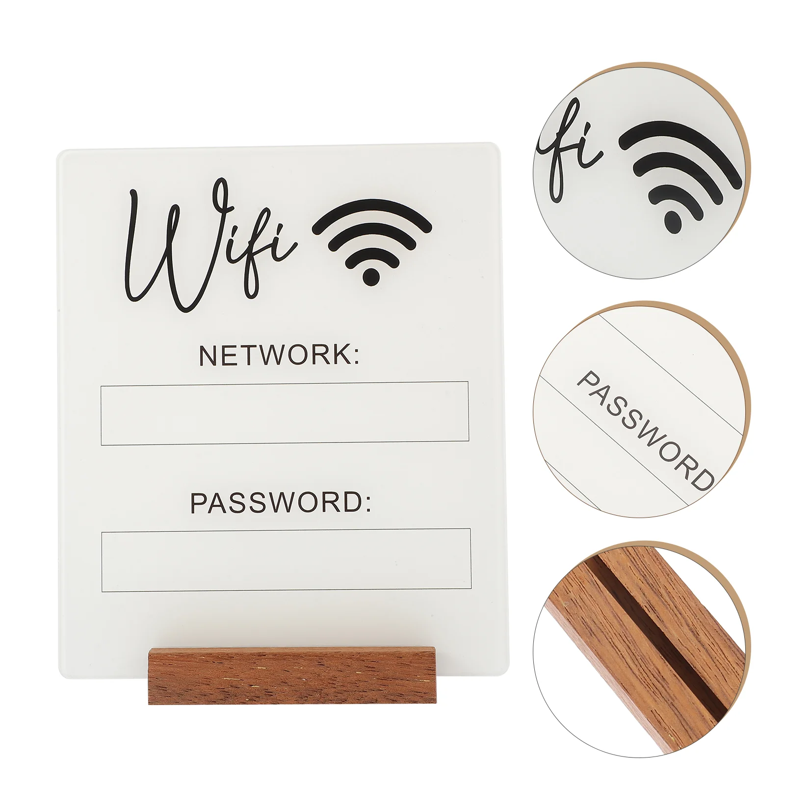 Wifi Password Sign Stand for Guests Wireless Reminder Table Acrylic Hotel Network